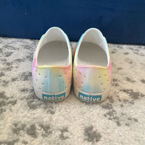 Native Jefferson Kids Pastel Tie-dye Slip-On Shoes Child Sz C12 - Picture 3 of 8